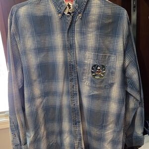 Disney Blue Plaid Women Shirt